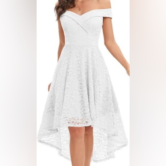 HR Homrain elegant lace dress high low hem size L - Picture 1 of 8